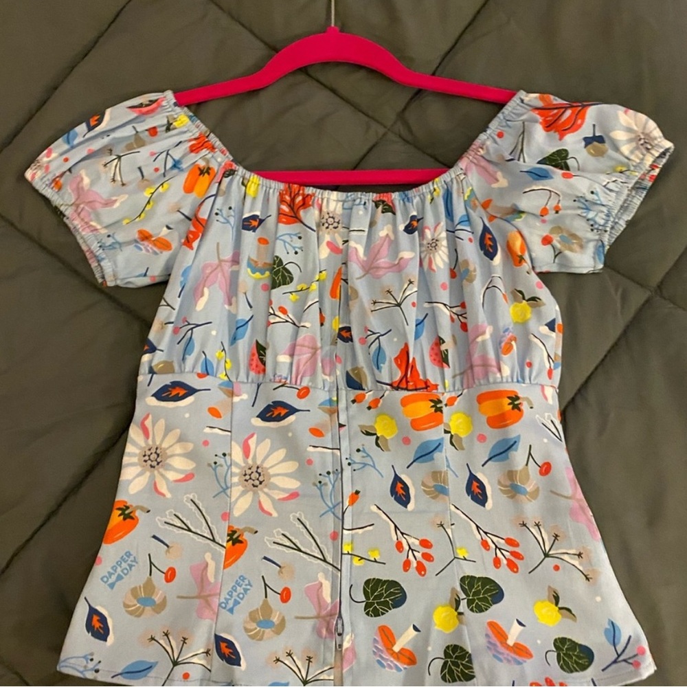 Pinup Couture/Pinup Girl Clothing Dapper Day First Frost Peasant Top